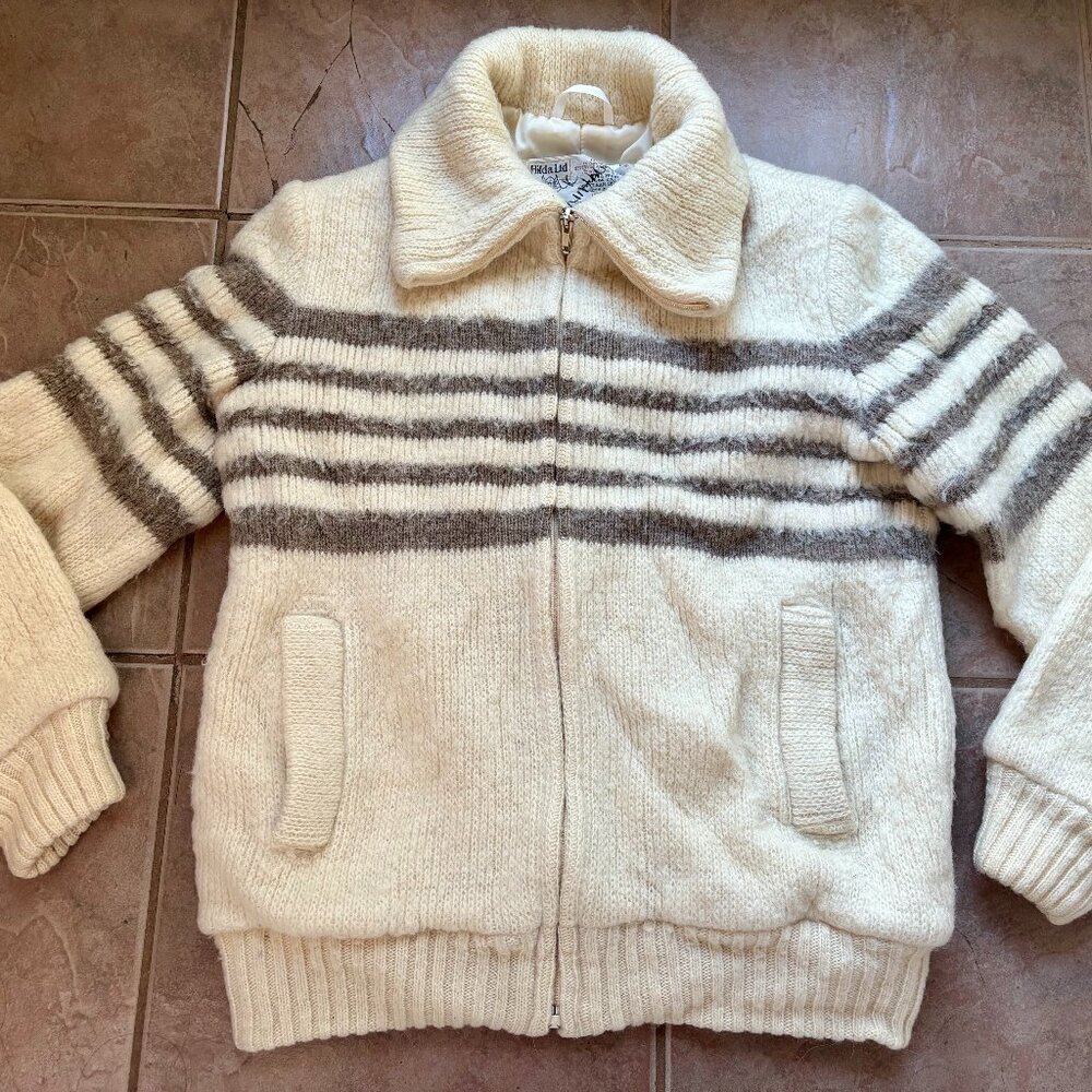 Hilda Ltd. vintage Icelandic Sweater Wool Full Zip Size Medium